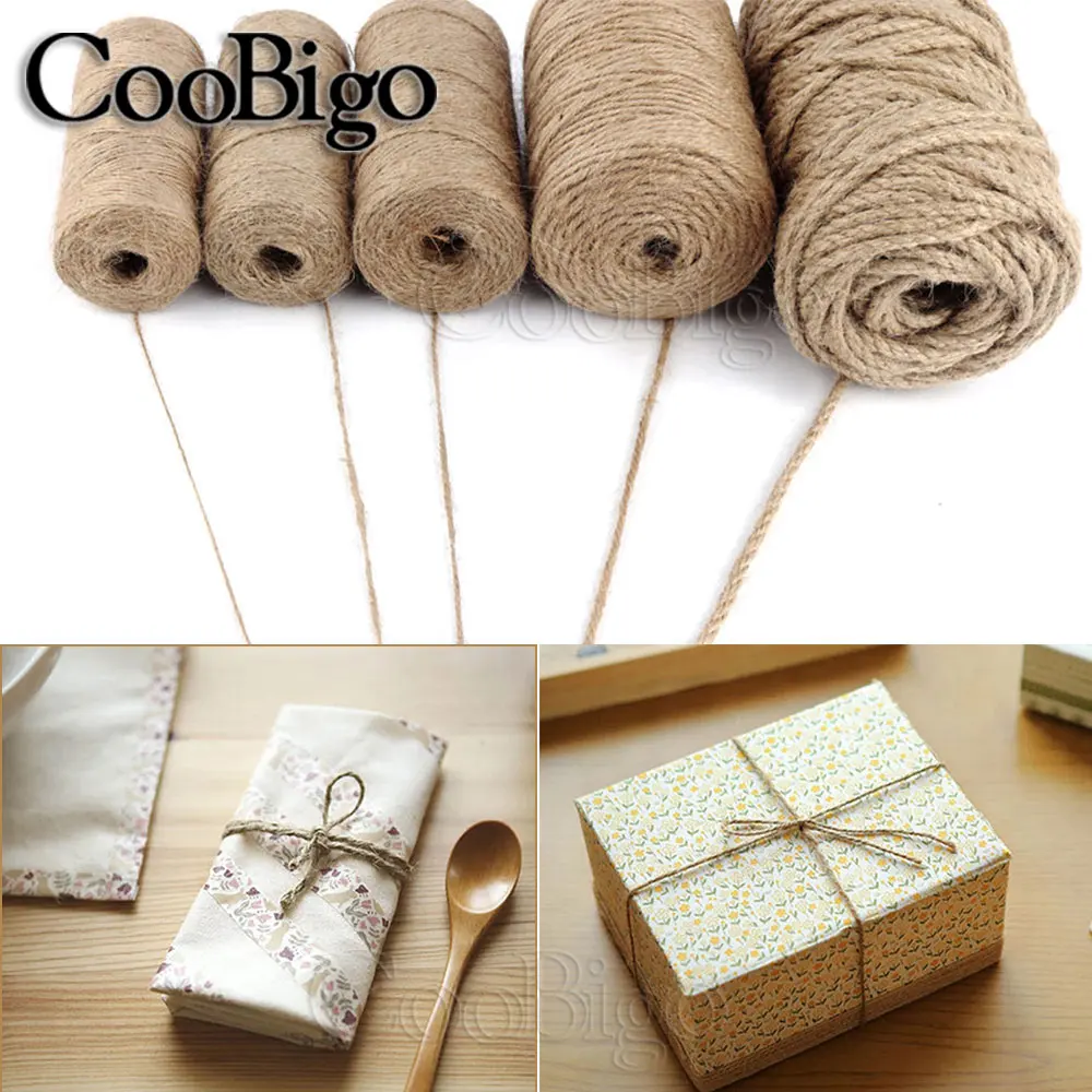 Cuerda de Yute Natural para envolver regalos de boda y fiesta, hilo para acampar, reparación de engranajes, rasguño de mascotas, decoración artesanal DIY, 10 metros