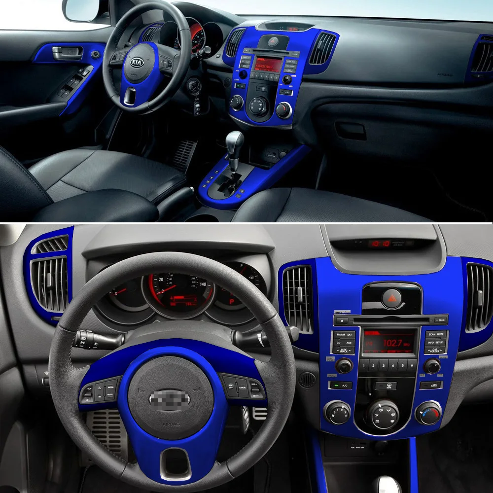 For KIA Forte 2009-2016 Interior Central Control Panel Door Handle 3D/5D Carbon Fiber Stickers Decals Car styling Accessorie