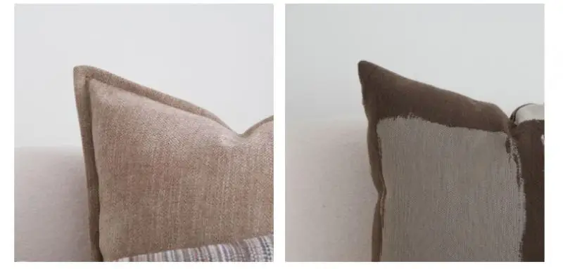 Wabi-Sabi-Stil Kaffeefarben Kissenbezug Chenille Sofa Dekokissenbezug Kopfteil Deko Kissenhüllen 30x50/45x45cm – Detail 5