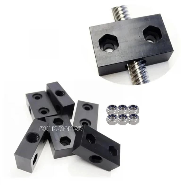 Openbuilds Acme Nut Block for 8mm Metric Acme Lead Screw 2mm 4mm 8mm Lead T Thread POM Trapezoidal Metric Acme Tap T8