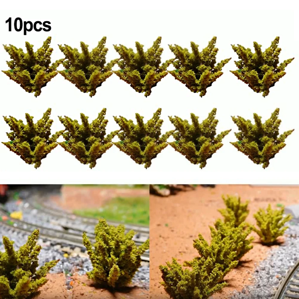 10Pcs 3cm Plastic Small Dark Green Bushes Shrubs Model Aritificial Plants Architecture Railroad Scenery DIY Home Decoraion
