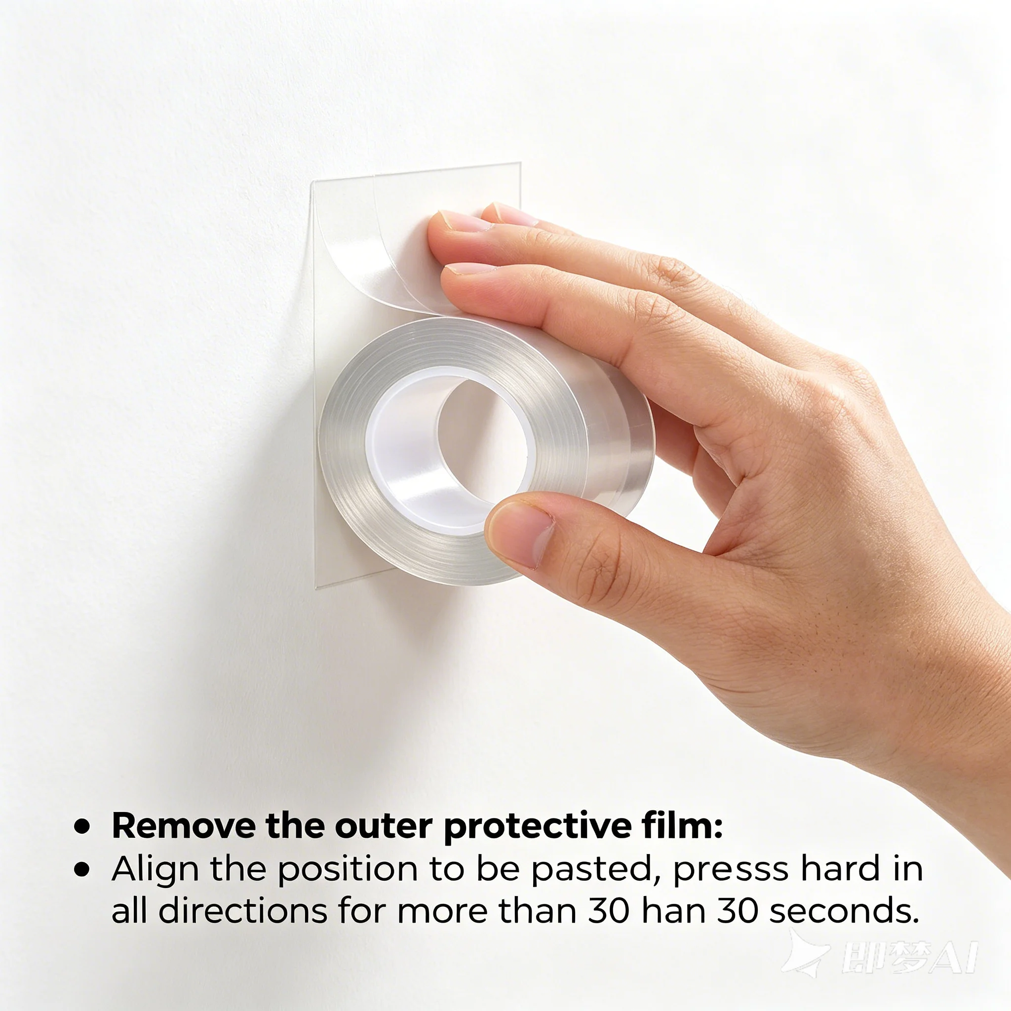 Nano traceless clear double-sided tape, washable reusable with strong adhesion, wall desktop fixing, multi-scene wide use view 5