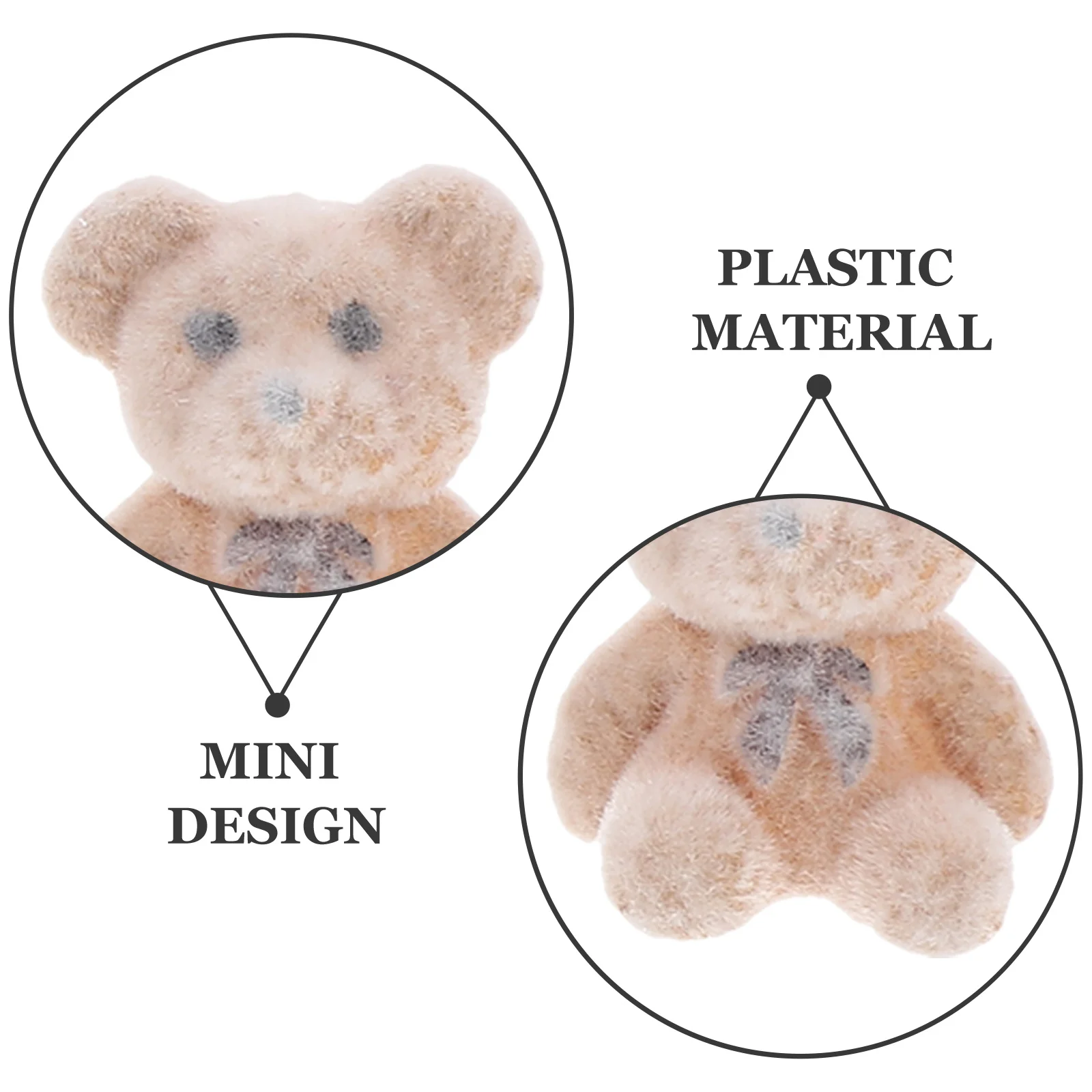 Mini oso flocado, bonito oso en miniatura, recuerdo de fiesta de Baby Shower, bolso pequeño de cumpleaños, regalo, Mini osos para Baby Shower, 15 Uds.