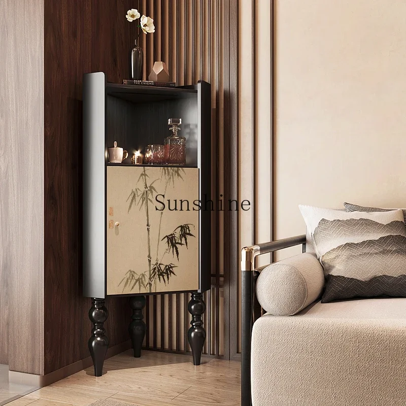 

Chinese living room solid wood triangular cabinet storage decorative cabinet
