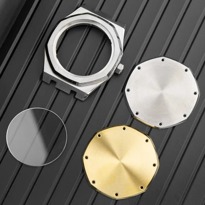 Ga2100 mod kit caixa de liga titânio conjunto 316l aço inoxidável pulseira casioak GA-2110 moldura capa traseira vidro safira