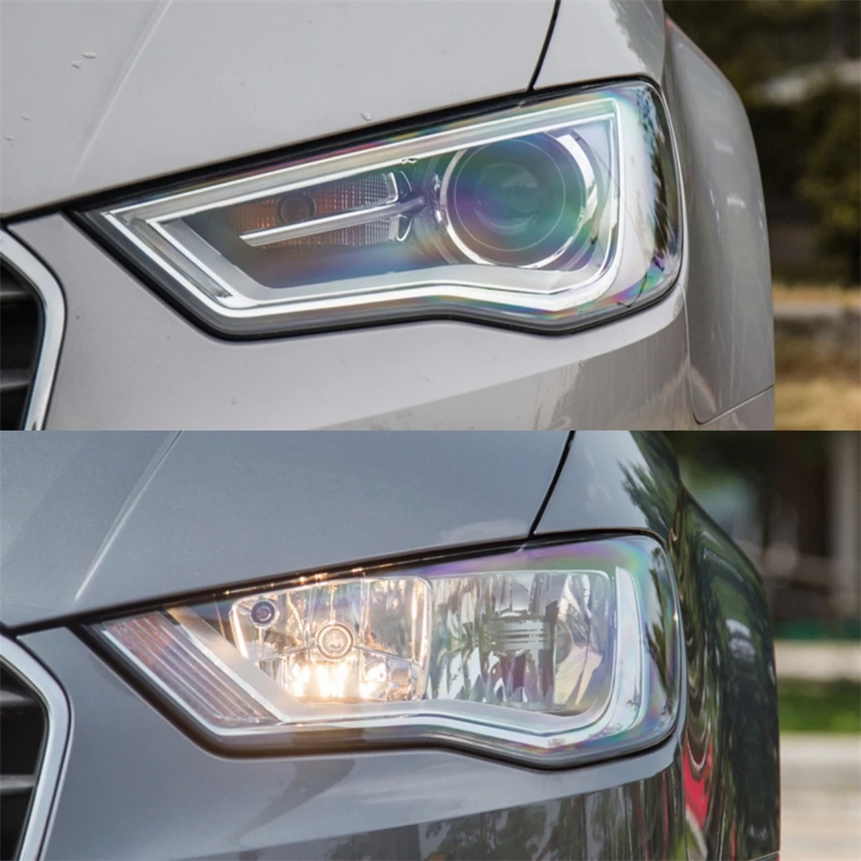 For Audi A3 2013 2014 2015 2016 Car Gadgets Shade Headlight Shell Lens Car Front Headlight Lens Cover Lights Shell