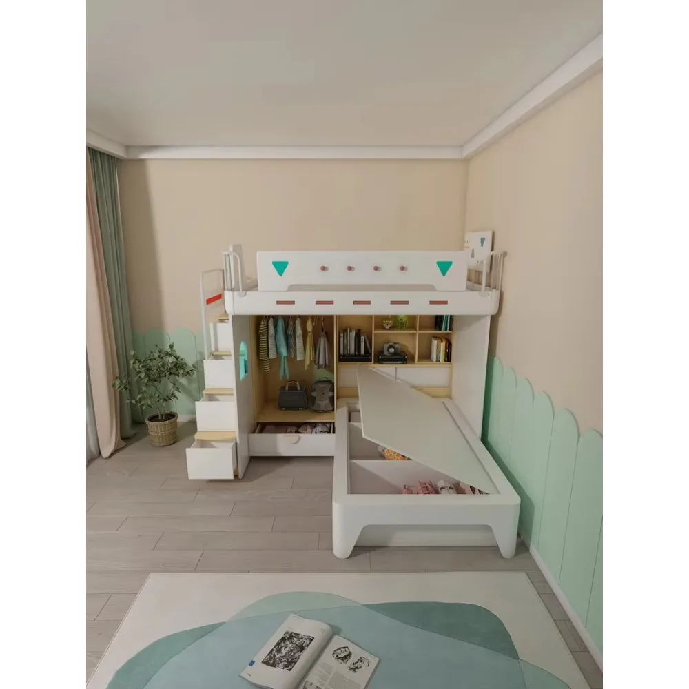 Jiali детский спальный гарнитур, двуспальные кровати, многоместные двухъярусные кровати, кабинет, компьютерный стол, шкаф, лестница для хранения, детская двухъярусная кровать