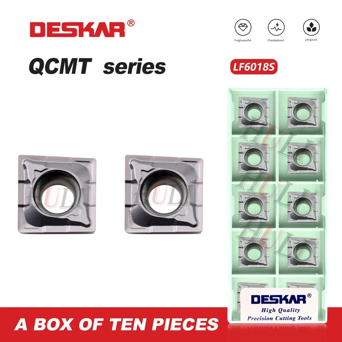 

DESKAR 100% оригинал QCMT 050204 / 060204 QCMT 070304 QCMT 080304 QCMT10T304 CM LF6018S Лезвие U-сверла Твердосплавные вставки Лезвие токарного станка с ЧПУ