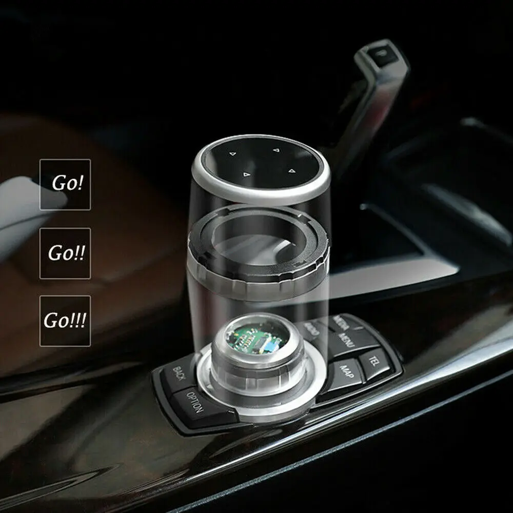 Silver Small Multimedia Knob Cover IDRIVE Decorative Button Suitable For BMW F10 F20 F22 F30 F32 F25 F26 F15 F16