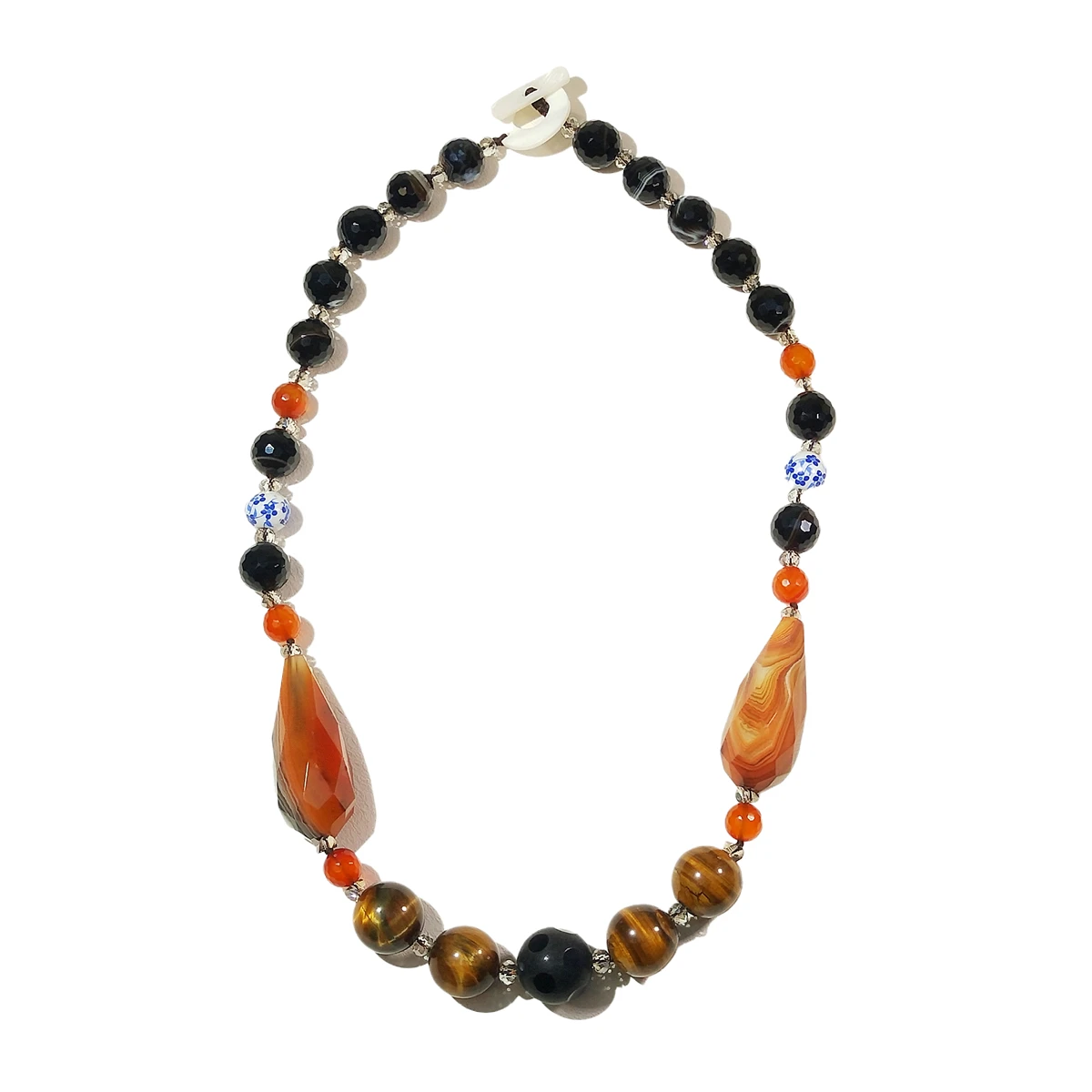 

Ожерелье Lii Ji из натурального камня коричневого цвета, 61 см, агат, оникс, тигровый глаз, женское ожерелье, ювелирное изделие, подарок