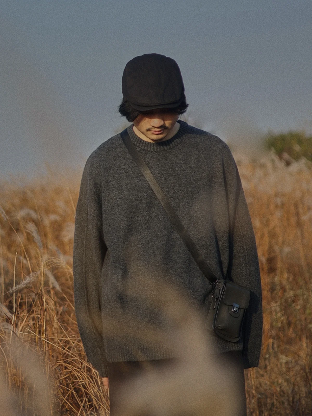 

Autumn Winter Vintage Color round Ne Knitted Sweater Men's Loose Casual Lazy Sle Couple Inner Wear Base irt