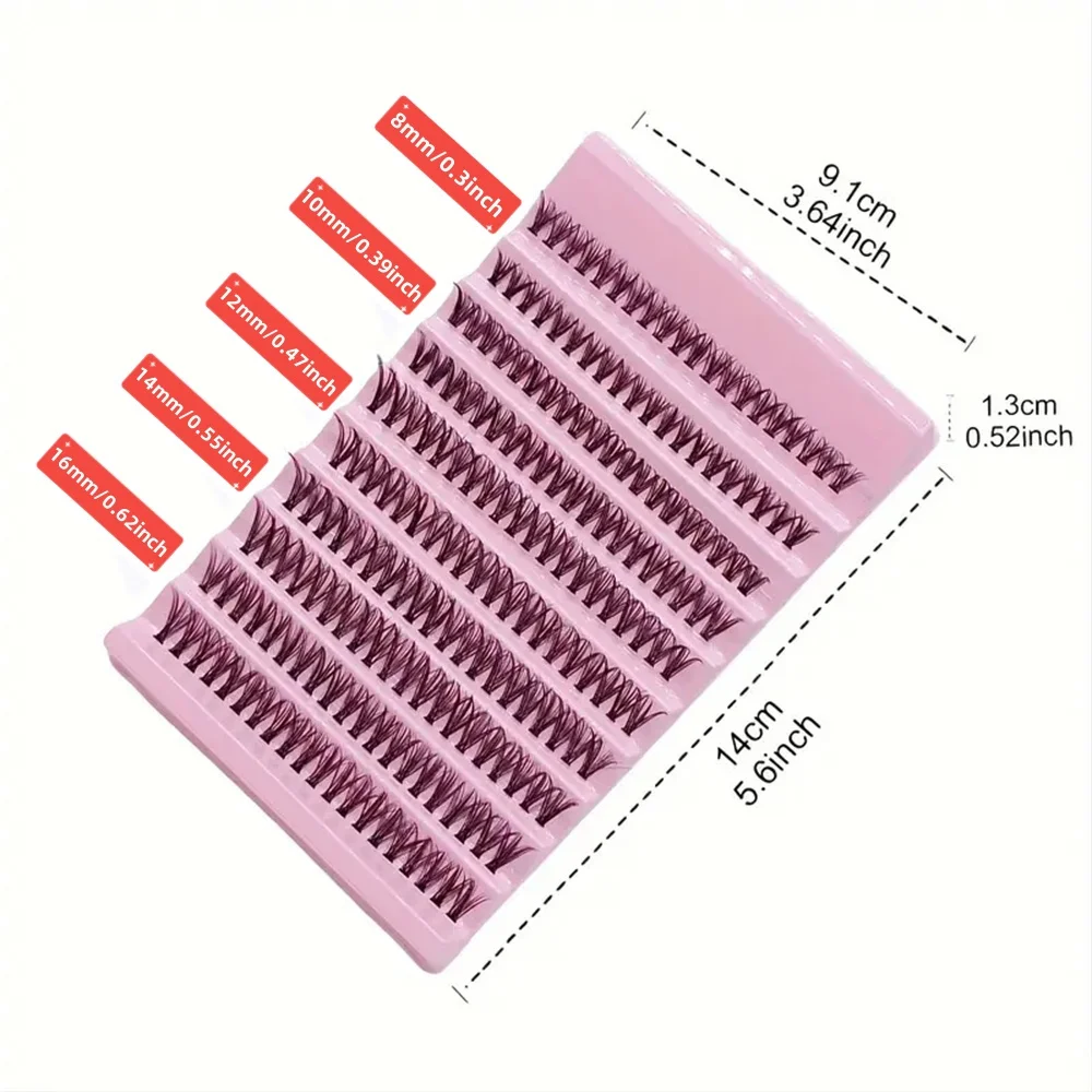 200개입 가볍고 풍성한 속눈썹 연장 키트, C/D 컬, 8-16mm, 내추럴 & 코스프레 스타일, 간편한 DIY & 재사용 가능, 가정용으로 완벽