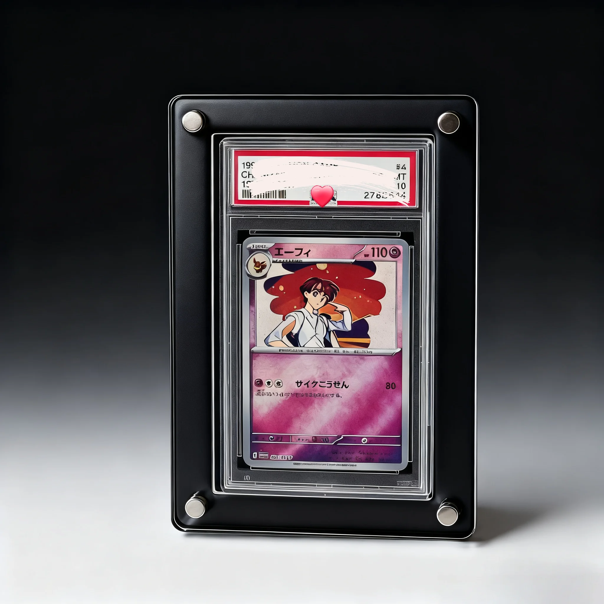 1-Slot Graded Card Stand Black Acrylic Display Holder for PTCG Rating Card YGO Trading Cards Crystal Clear Edges
