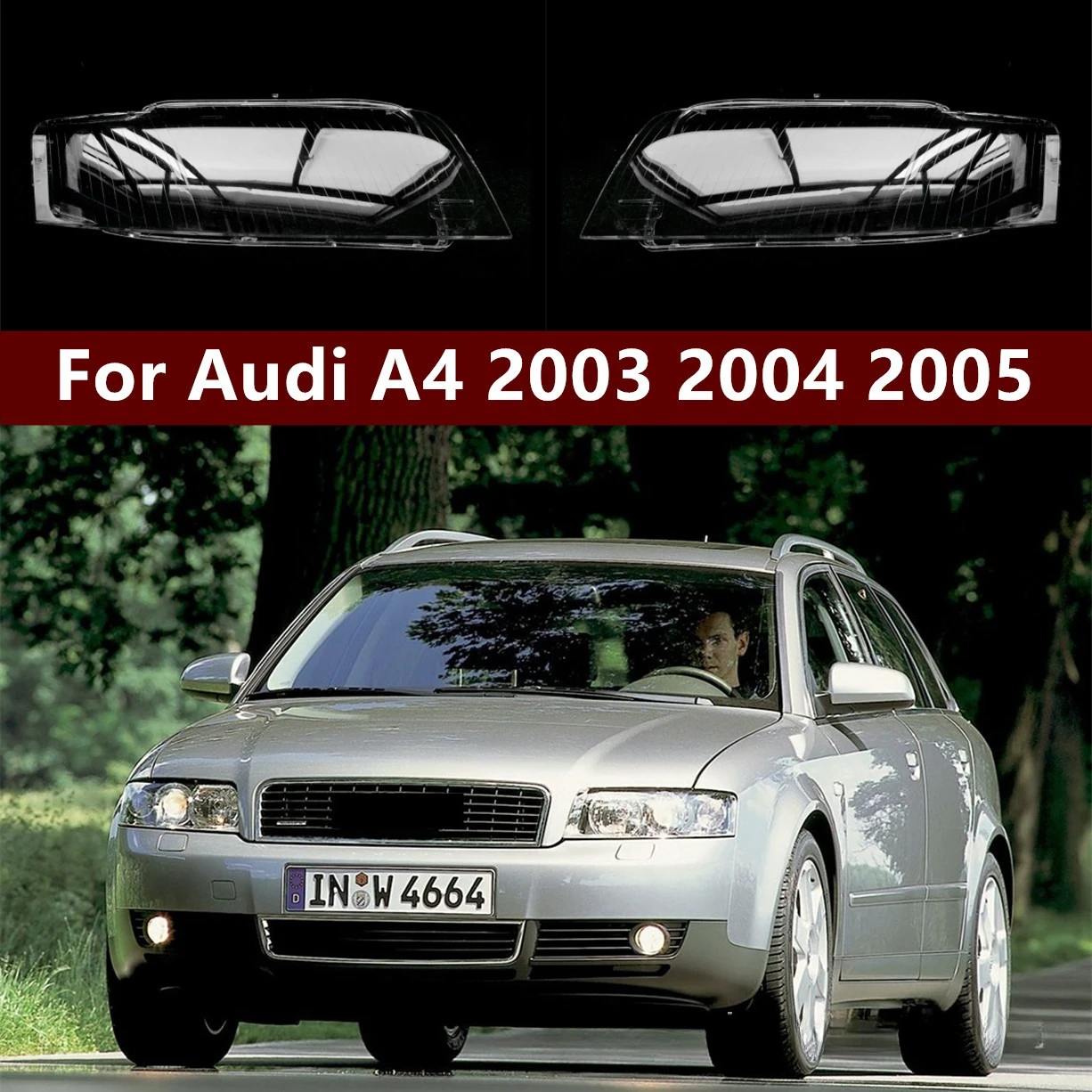 Passend für Audi A4 Frontscheinwerfer 03-06 Audi A4L Scheinwerfer transparente Lampenabdeckung, Lampengehäuse, Lampenmaske