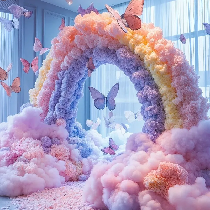 flower decoration scene layout scenic shopping mall DP point Internet celebrity shop window photo clock in Mei Chen
