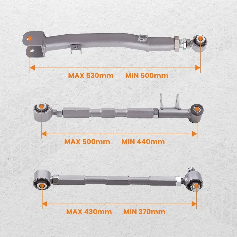 For Subaru Impreza WRX STi GDA 2002-2007 6-Piece Adjustable Rear Lateral Link Kit Full Set
