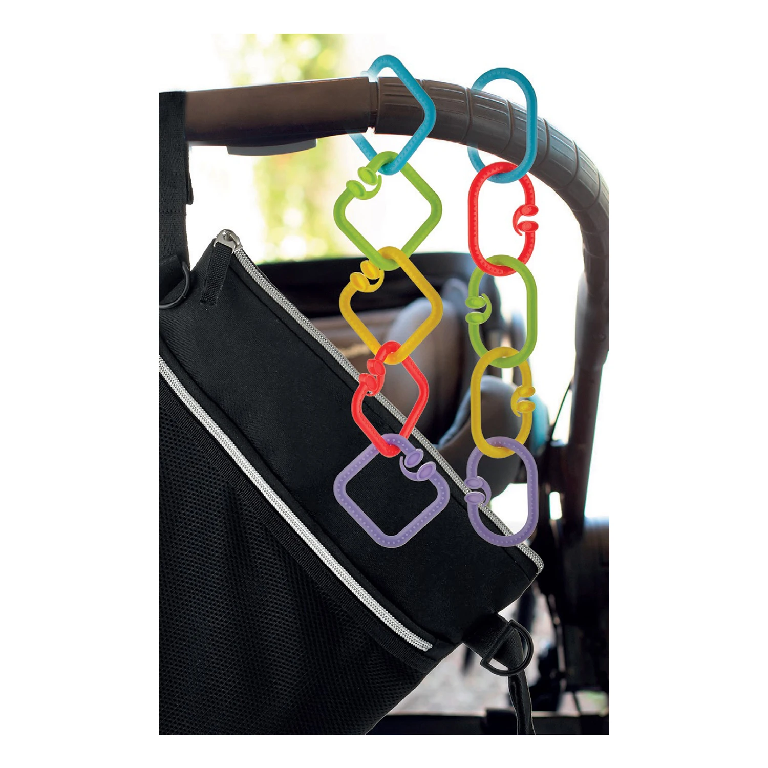 Square stroller toy strap 5 pcs