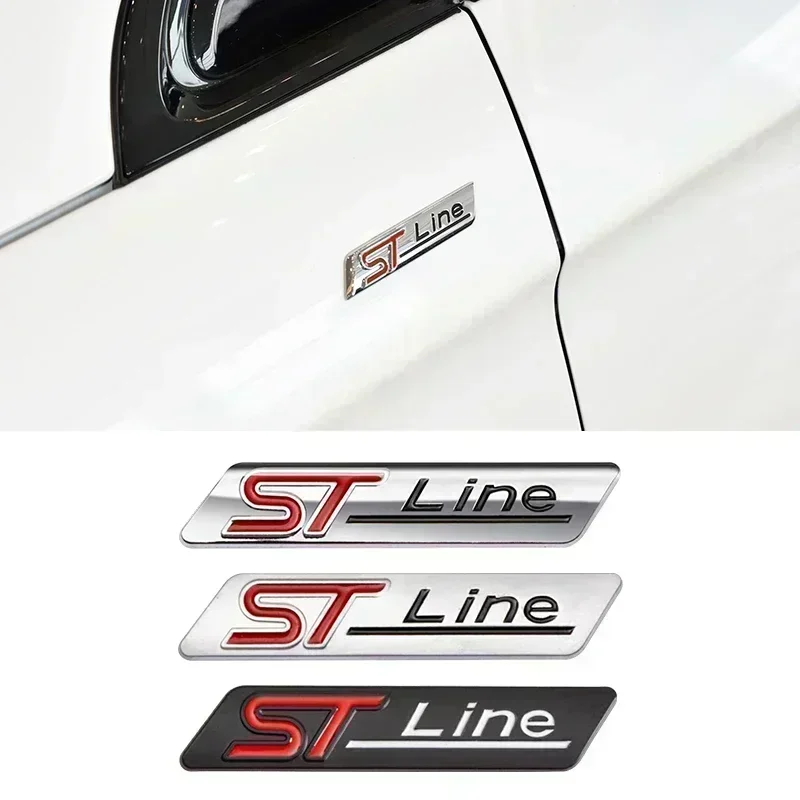 1pcs Metal 3d Logo ST Line letter Emblem Car Fender Badge Sticker Accessories