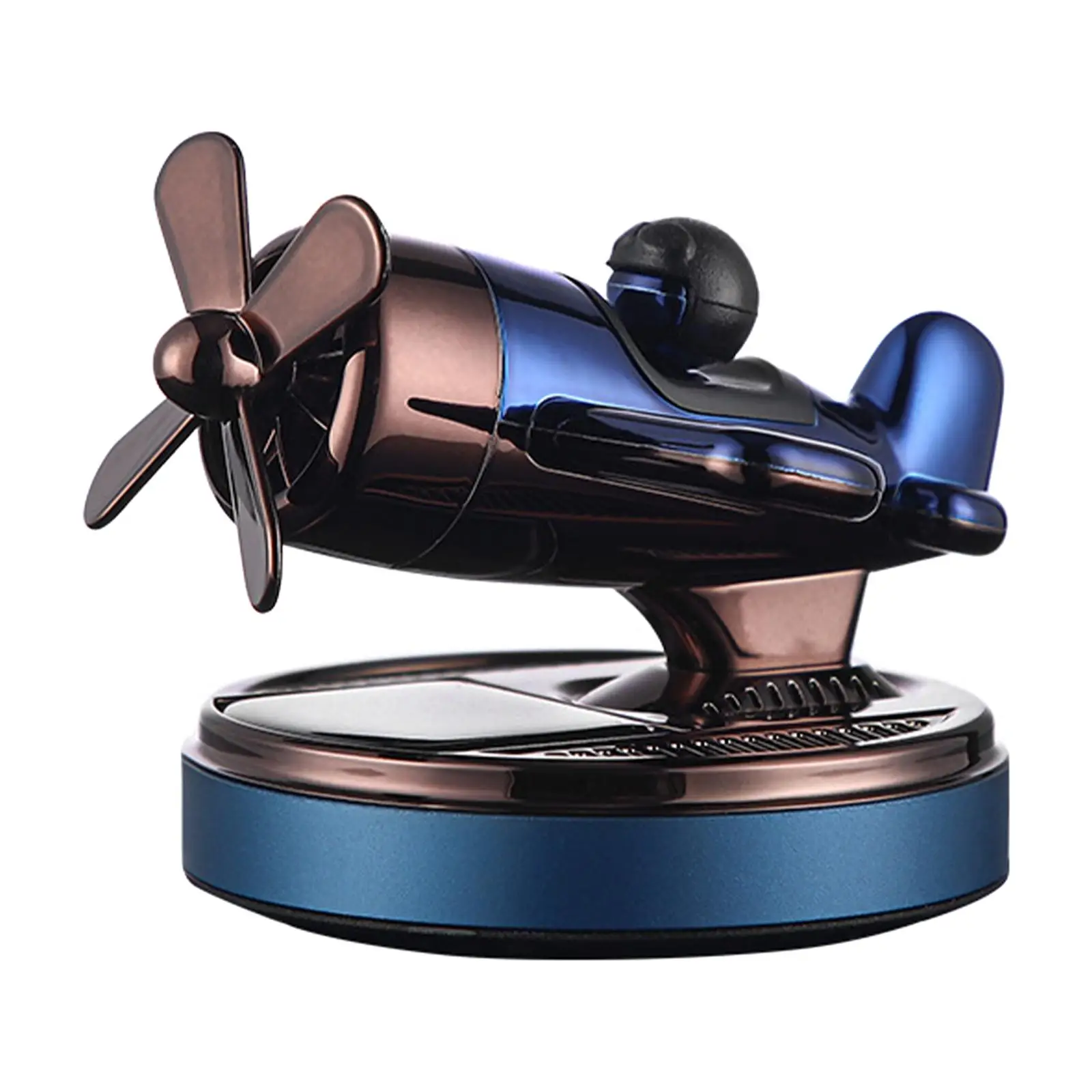 Vehicle Car Diffuser Solar Retro Plane Decorations Rotates Automatically