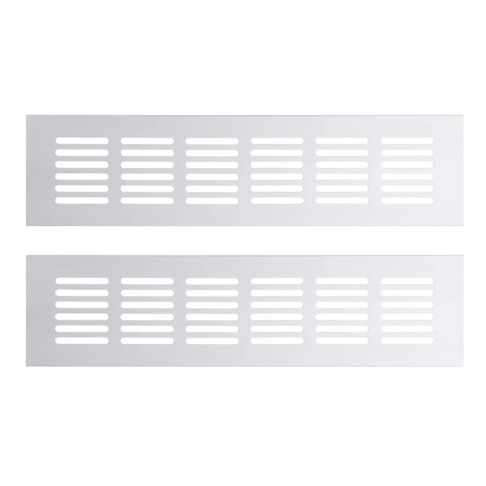 2Pcs Rectangular Cabinet Air Vent Grille Aluminum Alloy Furniture Vent with High Air Permeability for Kitchen Closet Drawer