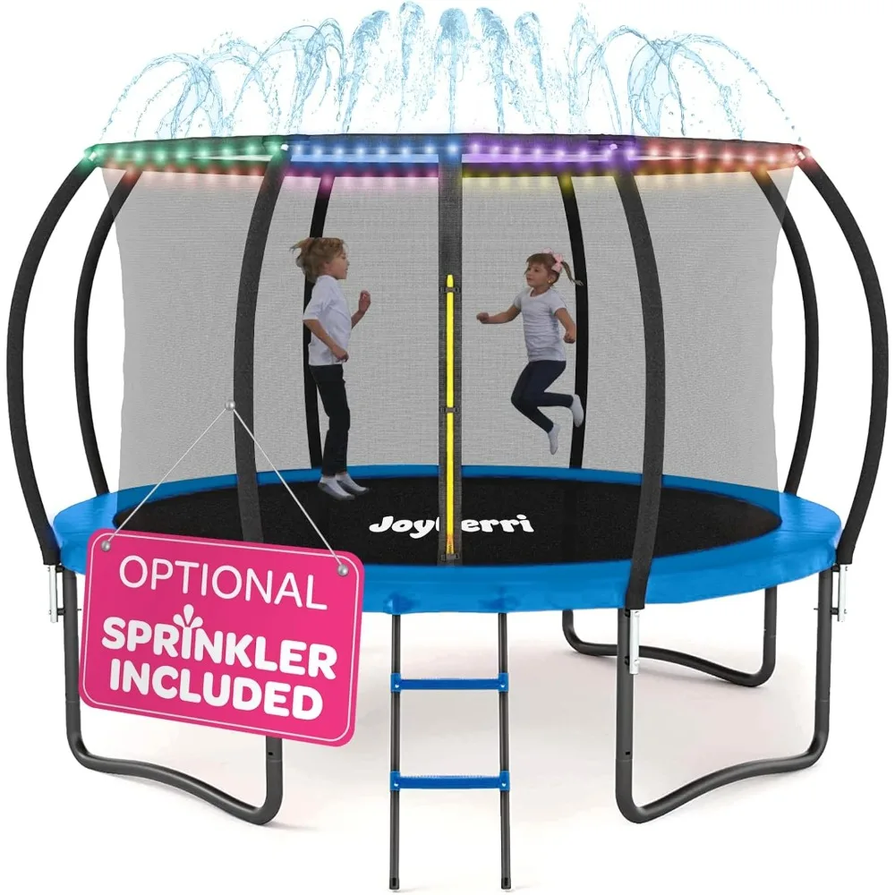 

Trampoline for Kids and Adults - 12Ft Trampoline with Net - with Bonus Sprinkler and LED Lights/ASTM Certified/Extra Sturdy