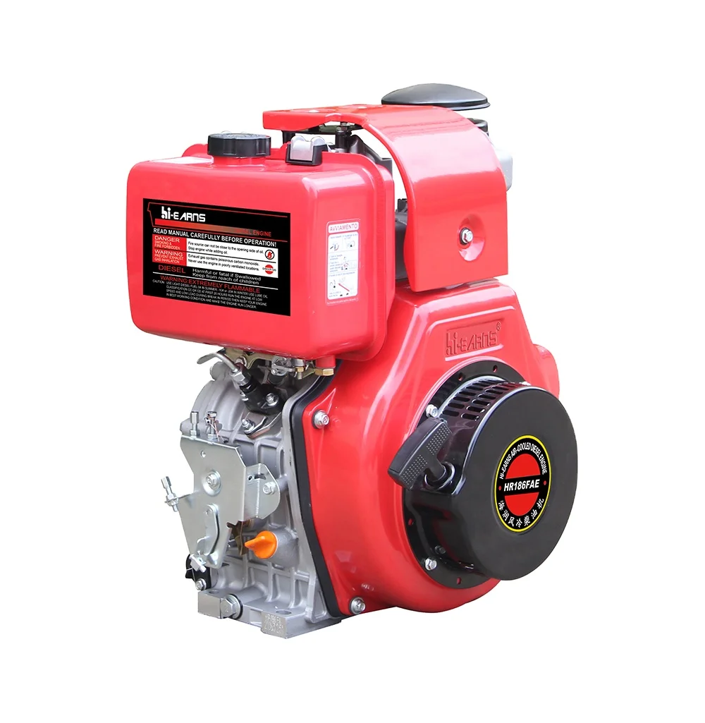 418cc HR186FAE Air Cooled Diesel Engine Single Cylinder 10hp