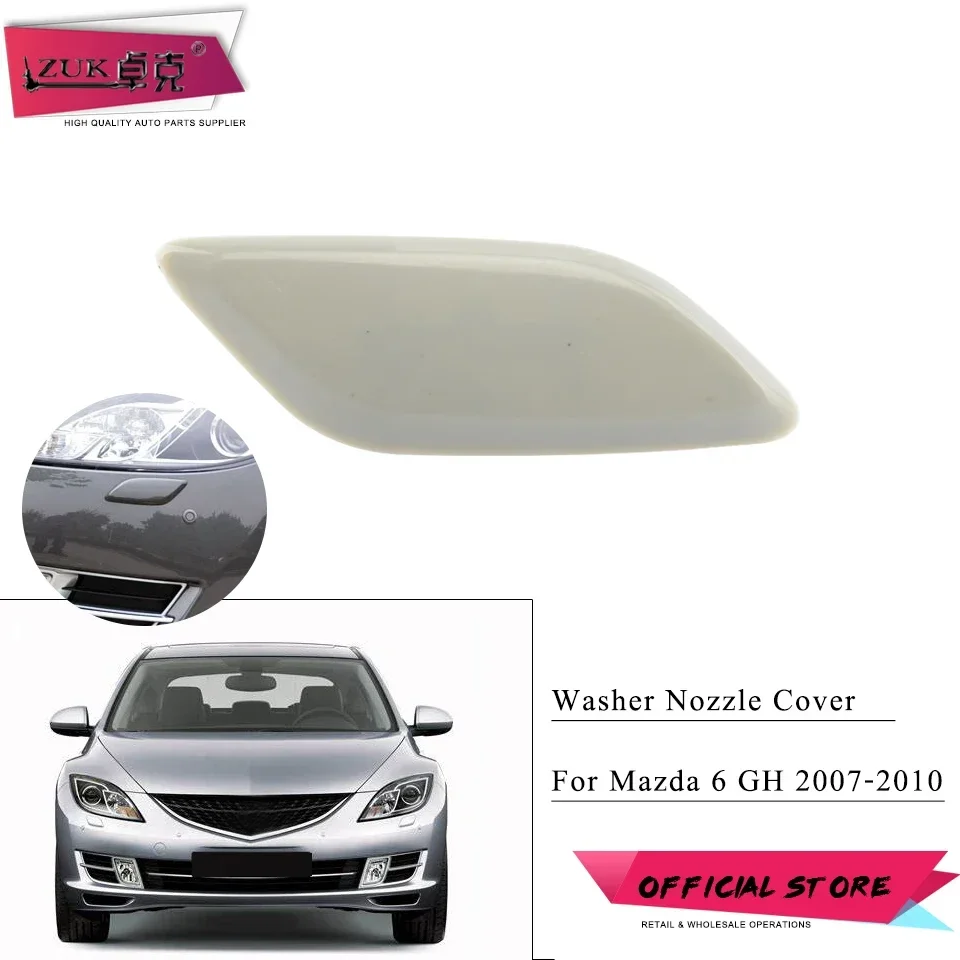 ZUK For Mazda 6 For Atenza GH 2008-2012 Front Bumper Head Light Washer Nozzle Cover Cap Case Unpainted