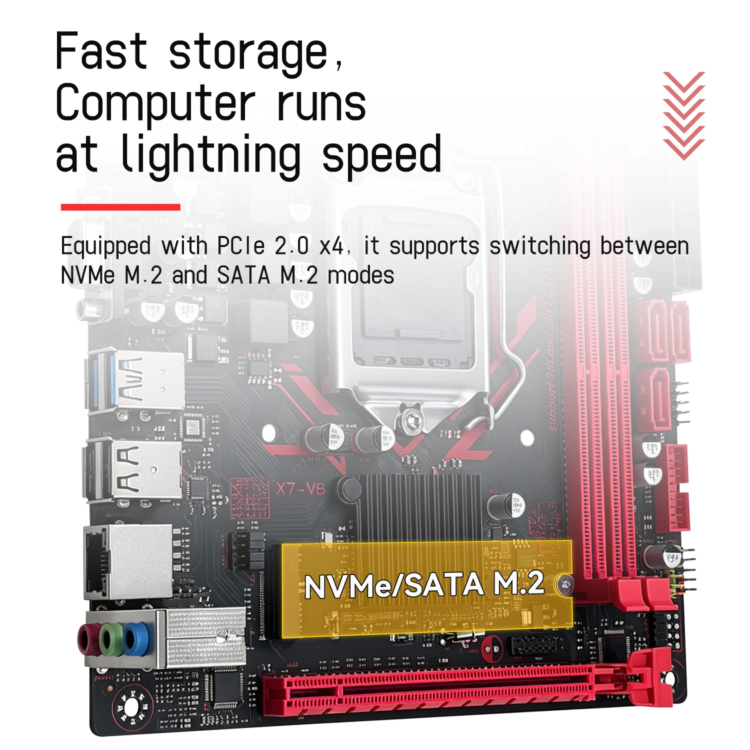MACHINIST B75 Motherboard Support LGA1155 Intel Core 2/3 Gen CPU DDR3 RAM NVME M.2 TPM2.0 Interface USB3.0 SATA3.0 Mini ITX view 6