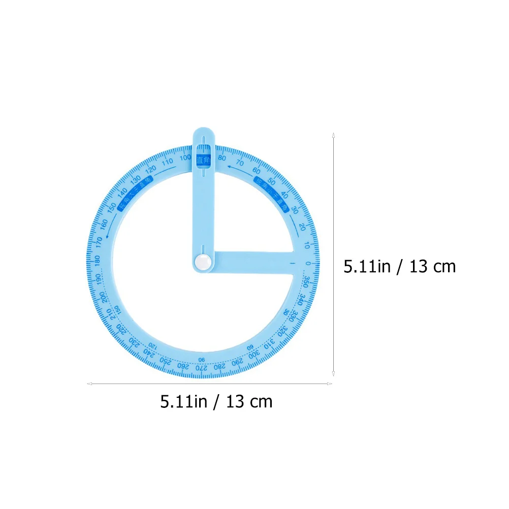3Pcs Round Protractor with Sliding Arm Teaching Aid for Students Teachers Clear Scale Teaching Tools School Math Supplies