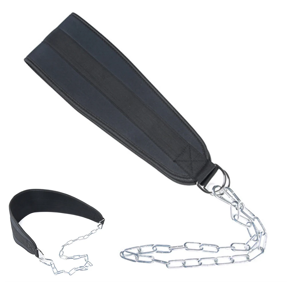 Gym Workouts Dip Belt Steel Chain EVA Material Heavy Lifting Multiple Exercises Nylon Construction Suitable For Men