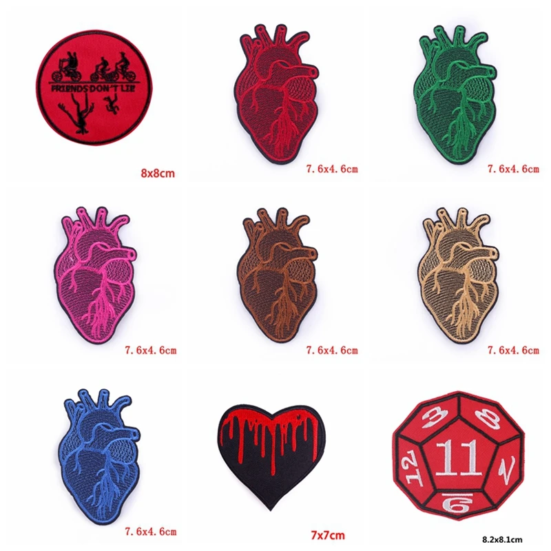 Prajna 10PCS Wholesale Skull Patch Iron-On Patches For Clothing Stripes Punk Embroidered Patches On Clothes DIY Clothes Stickers
