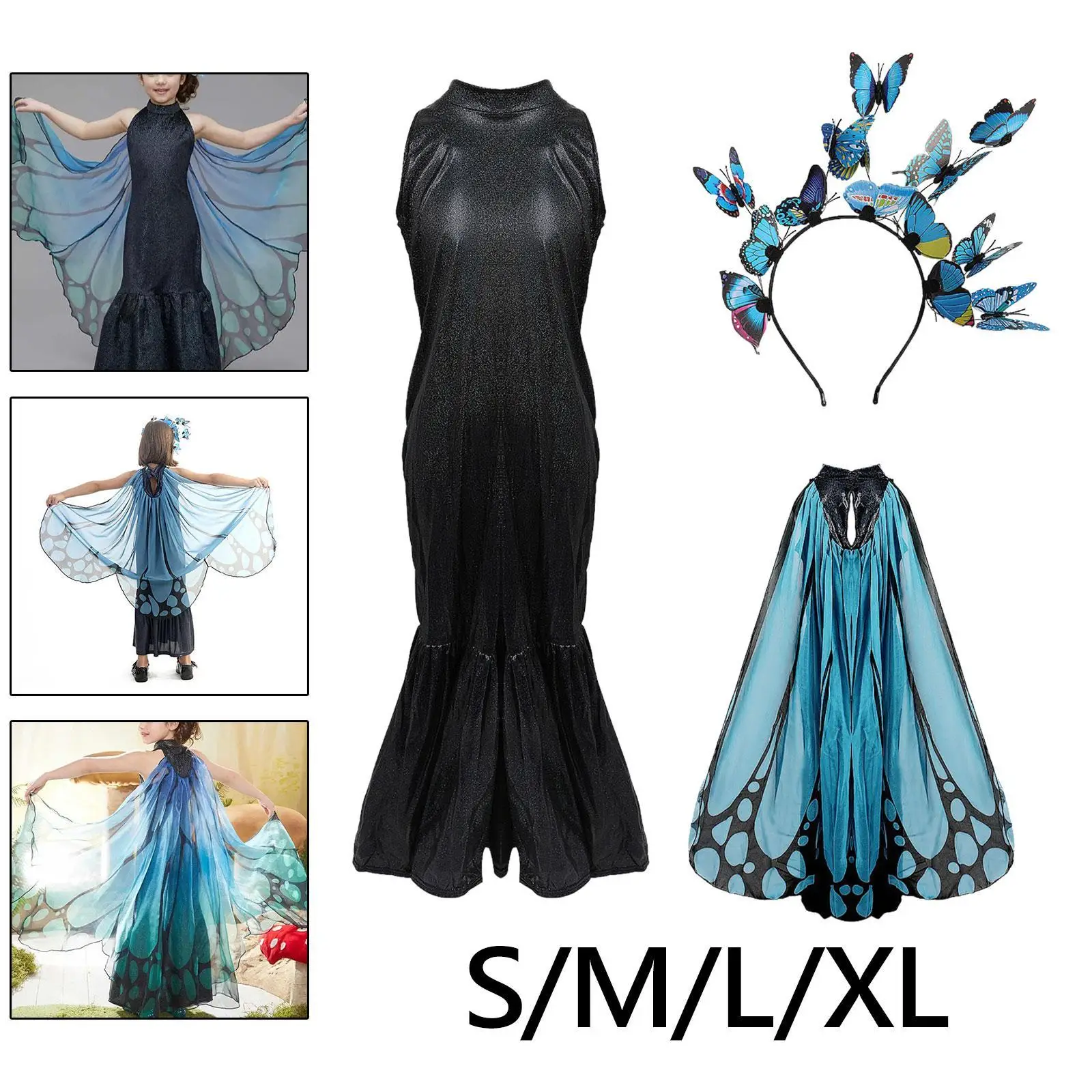 Kinderkostüm Cosplay Geburtstagsgeschenk Kleid Flügelumhang für Kinder Mädchen Jungen