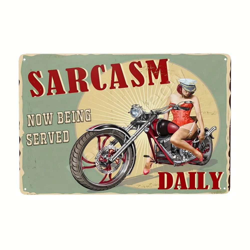 Lustiges Retro-Metall zinnschild, Sarkasmus, jetzt täglich serviert, Vintage Wand plakette, Plakat für Cafe, Bar, Küche, Wand dekor Geschenk – Detail 4