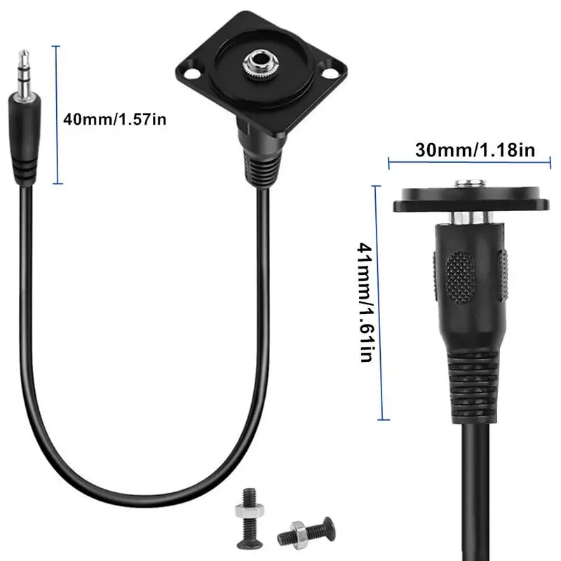 22 センチメートル DC3.5 ミリメートル TRS オスとメスパネルショートワイヤー取り付けオーディオコネクタ TRS 1/8 ステレオヘッドフォン取り付けソケット