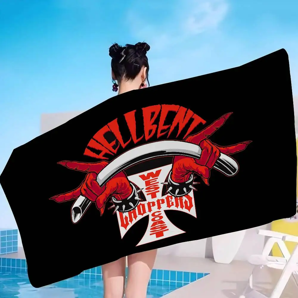 vintage W-West Coast Choppers logo Microfiber Blanket Quick Drying Beach Towels Oversized Printing Super Absorbent Pool Towel