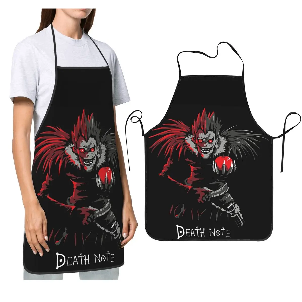 

Фартуки аниме Death Note L Lawliet, фартуки шеф-повара, приготовления пищи, выпечки, водонепроницаемый нагрудник для уборки кухни, передник для женщин и мужчин, садоводство