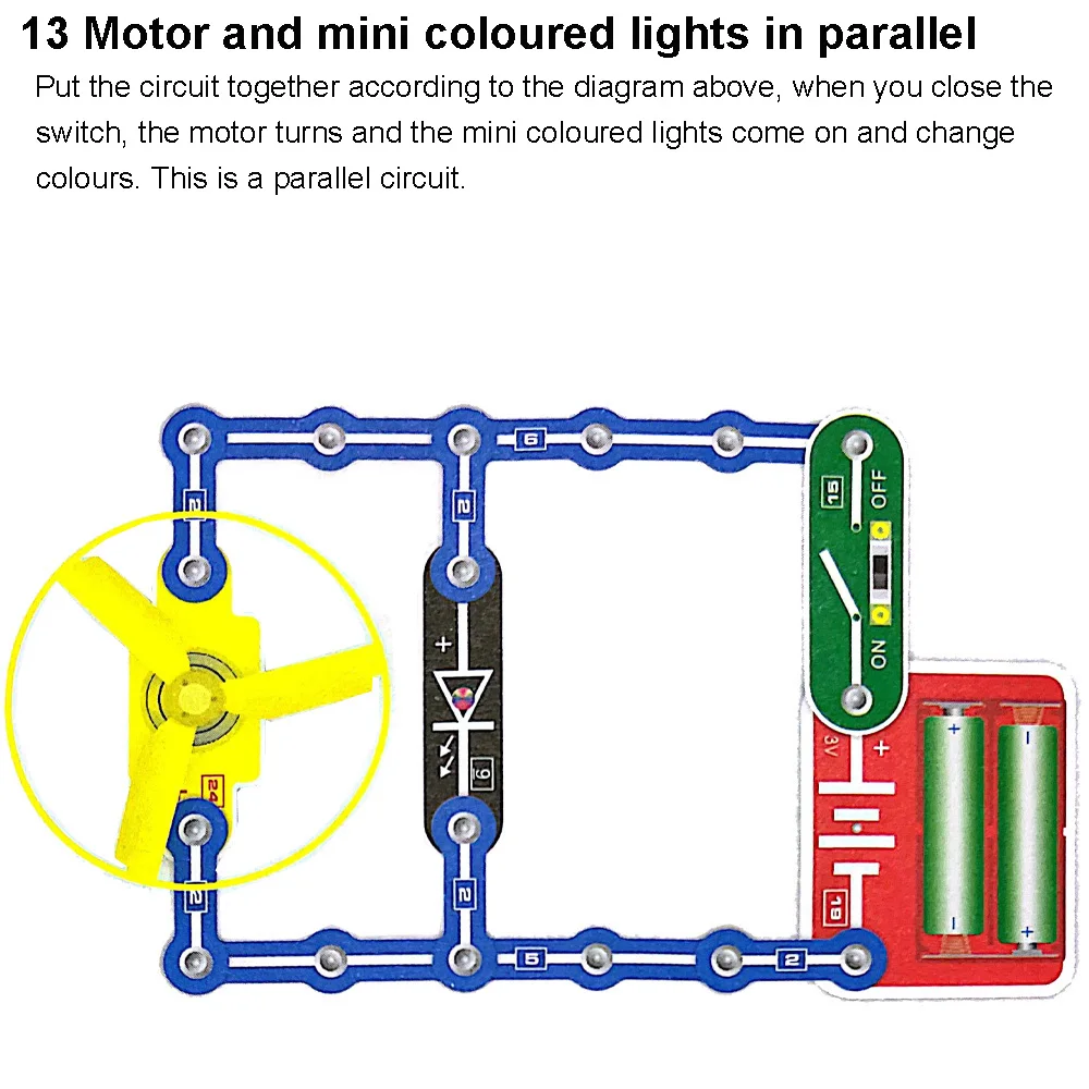 Science Experiments Kits Circuits Electronic For Kids 31 Piece Circuito Electrico niños For Children STEM Toys Science Kits New