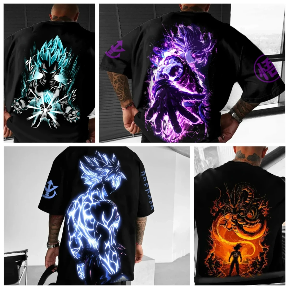 

Dragon Ball Official Saiyan Y2K Anime Men's T-Shirt Cotton Daily Clothing Fashion Trend High Stree Double-sided Printing