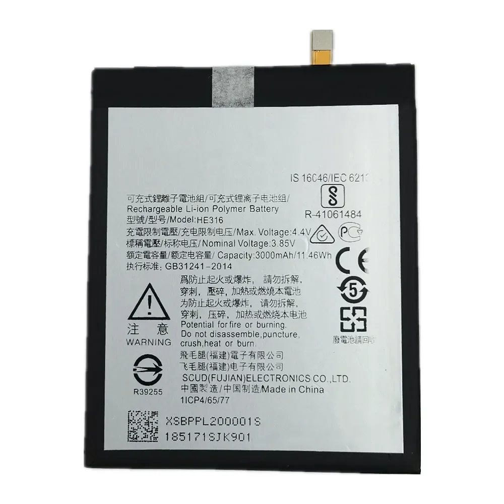 HE316 Original Phone Battery For Nokia 6 Nokia6 TA-1039 TA-1033 TA-1025 TA-1021 TA-1000 TA-1003 Mobile Phone Battery Bateria