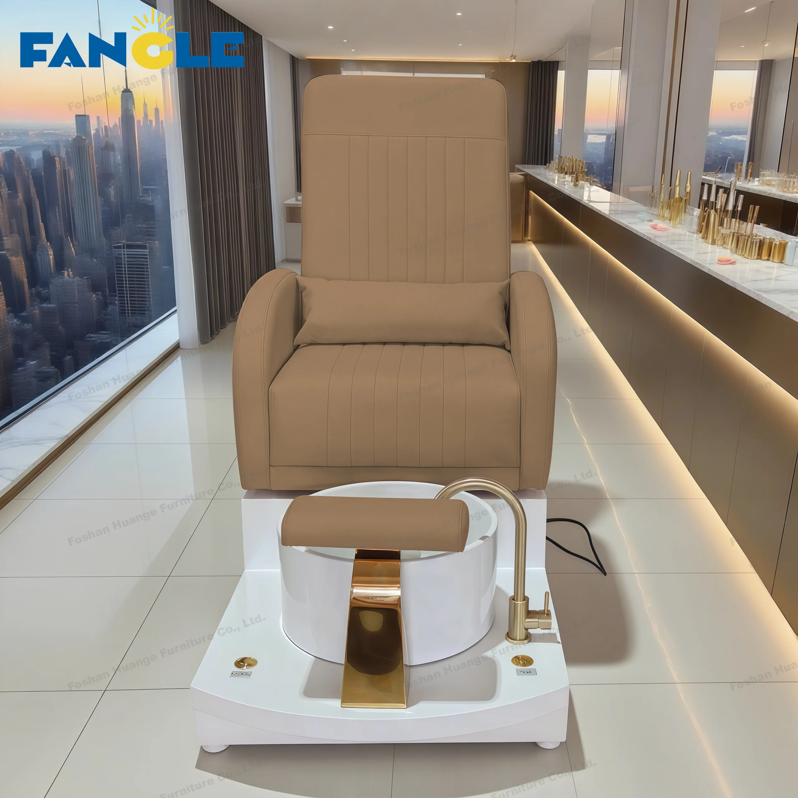 Luxury Pink Multi Functional Foot Spa Massage Chair Custom Nail Salon Pedicure And Manicure Chairs Reclinable Electric