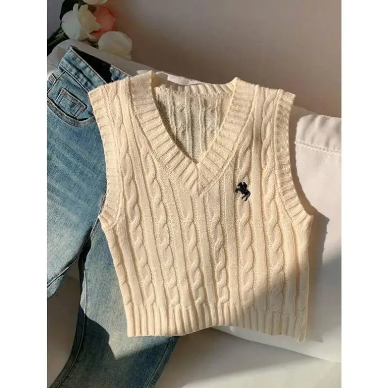 

Faionable Pure Color Knitted Vest H 83838 Casual Sle Summer Breathable Women's Ne Nine Sve Length Ciwalk Wear