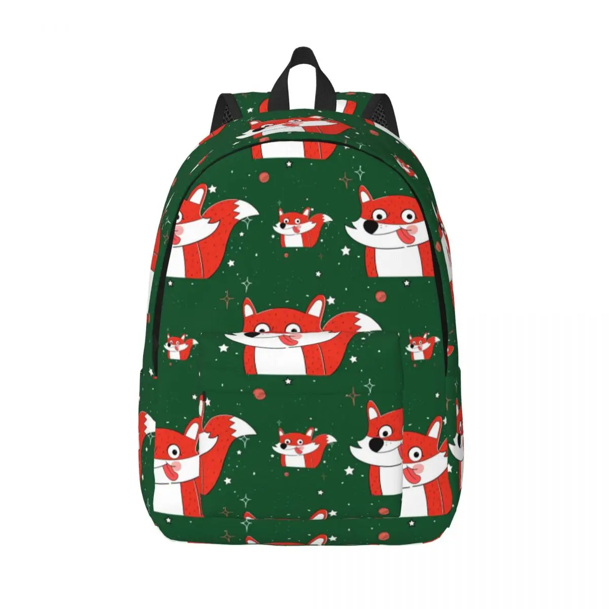 Student Bag Cute Fox Green Pattern Backpack Parent-child Lightweight Backpack Couple Laptop Bag