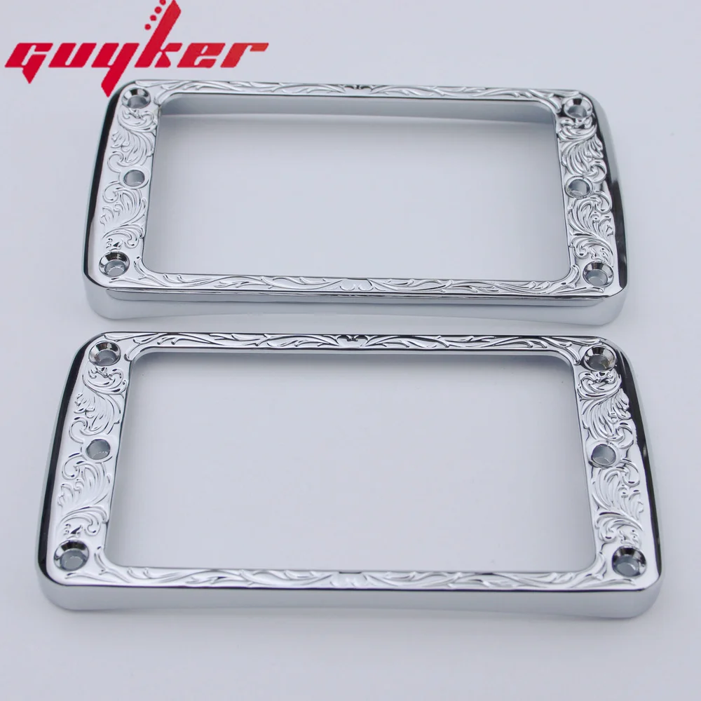 2Pcs Pickup Mounting Rings For Humbucker Metal Bridge And Neck Pickups Cover Frame Curved Set With LP Electric Guitar