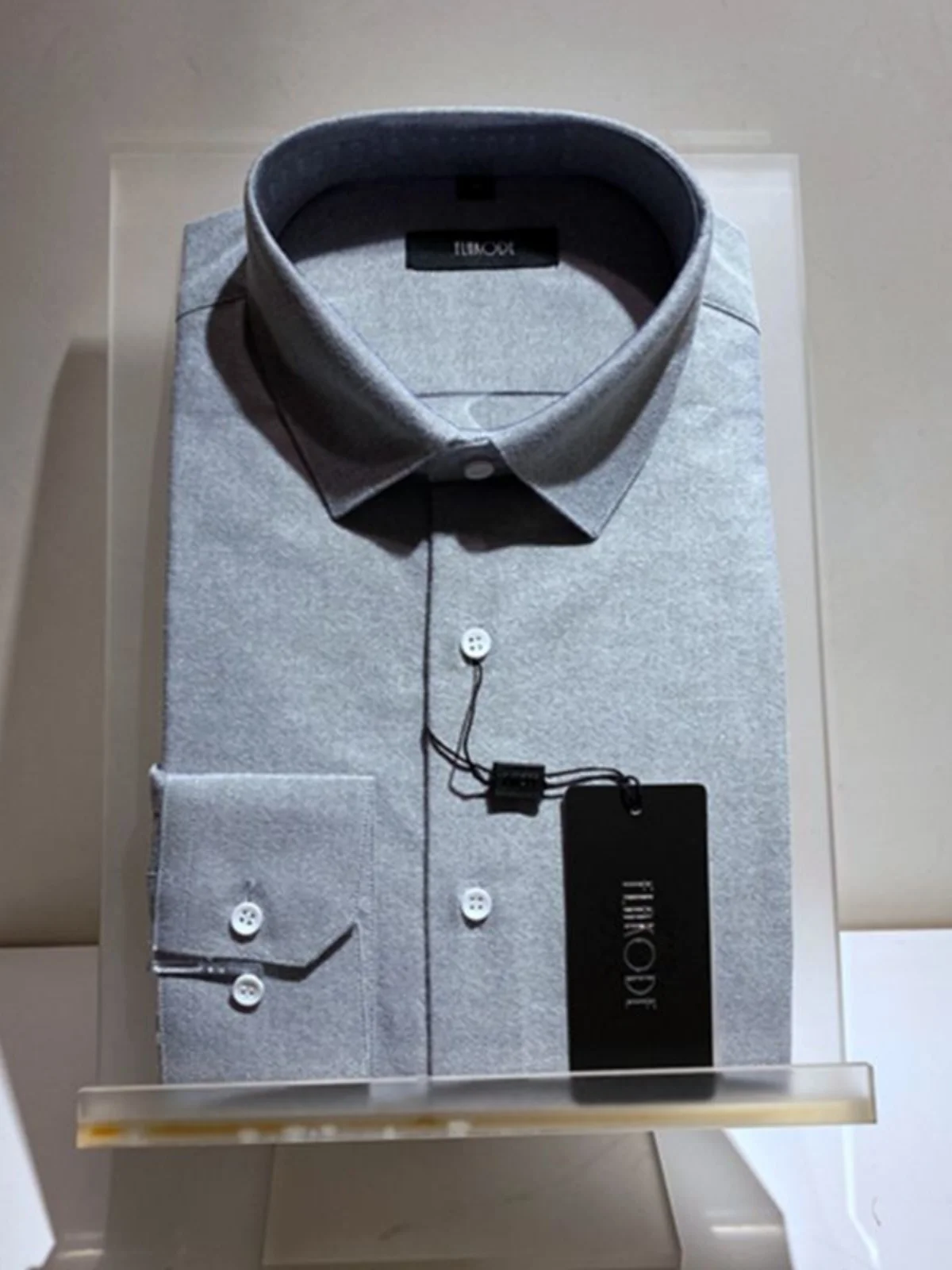 

Мужская повседневная рубашка из чистого хлопка, светло-серая, с длинным рукавом, приталенного кроя, для молодежи, осенняя одежда, бренд Flakode