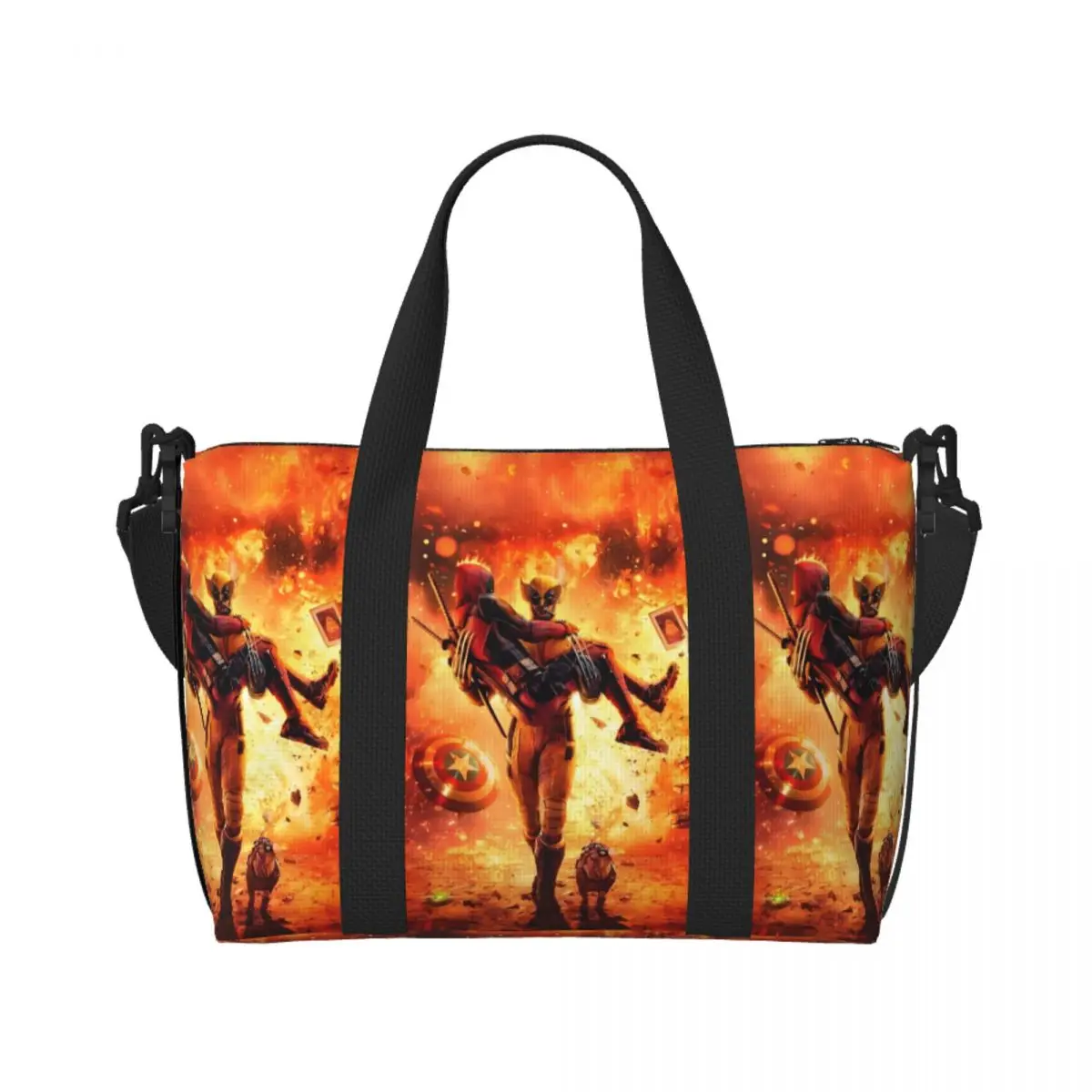 Aangepaste Wolverine Tote Bag Dames Grote Capaciteit Anime Cartoon Cool Superheld Gym Strand Schouder Reistas