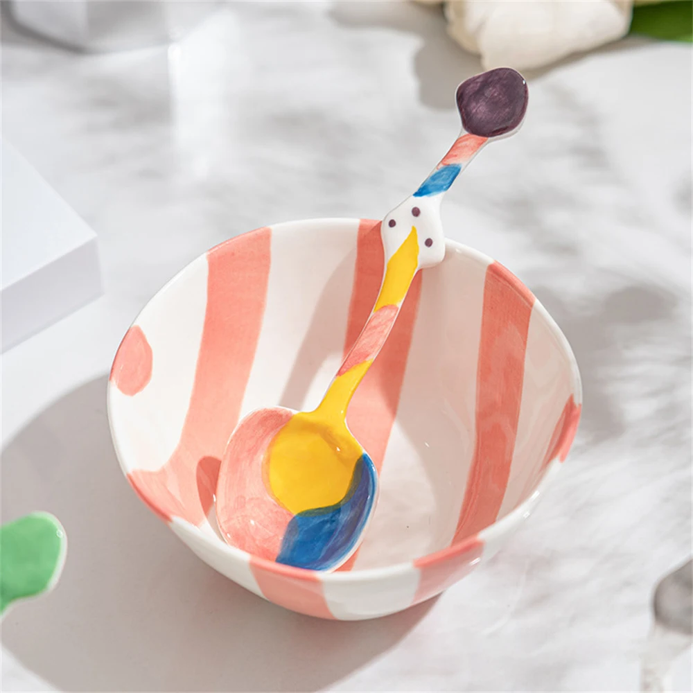 Ladle Creative Styling Exquisite Workmanship Underglaze Alien Tablespoon (for Soup) Ceramic Spoon Colorful Fine Workmanship