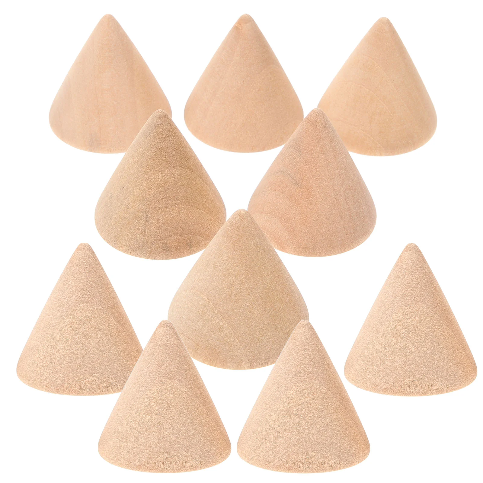 

10 Pcs Block Cardboard Cones for Crafts Bulk DIY Unpainted Crafting Ice Cream Toy Wood Display Stand