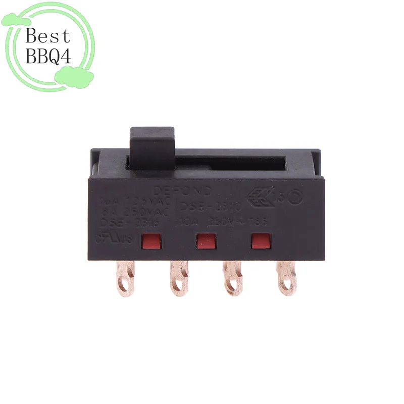 (BBQ4)DSE-2310 Pointed Pins 8 FeetS 3 Files 8A250V Toggle Switch Black Slide Switch For Hair Dryer Parts