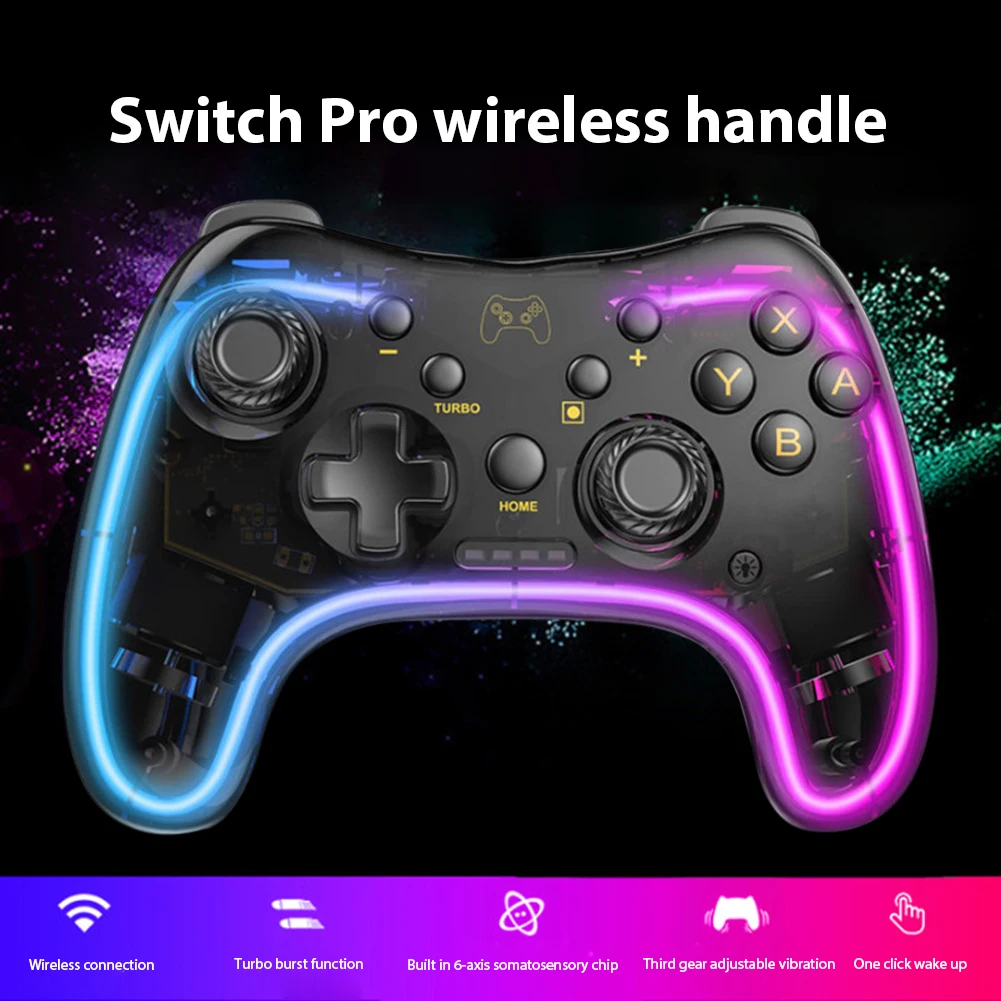 

Беспроводной контроллер для Nintendo Switch, Цветной RGB геймпад для Switch Oled /Lite/ iPhone/Android/ПК