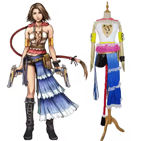 Final Fantasy X-2 FF10 sphere hunter Yunie Yuna Cosplay Costume Game Yuna's dressphere Gunner Outfit